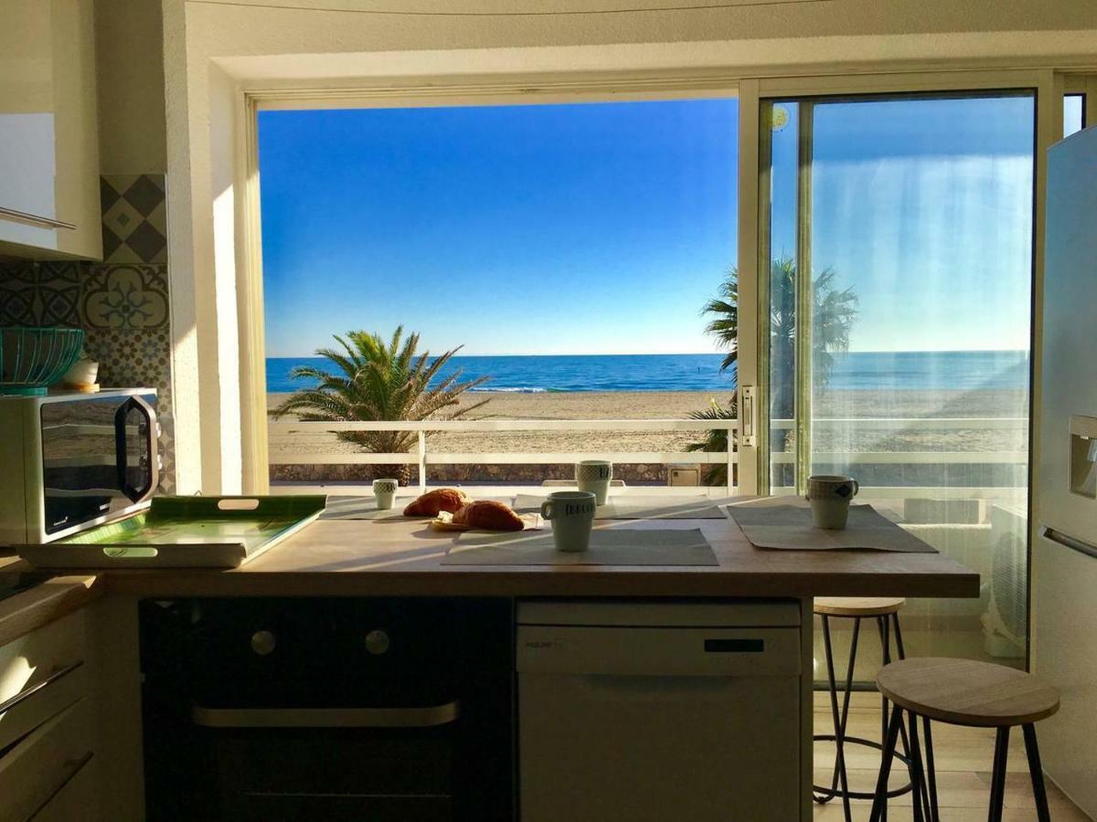 "Plage" Splendide Vue Mer Depuis La Chambre Et Le Salon Cuisine, 20M De La Plage! Daire Canet-en-Roussillon Dış mekan fotoğraf